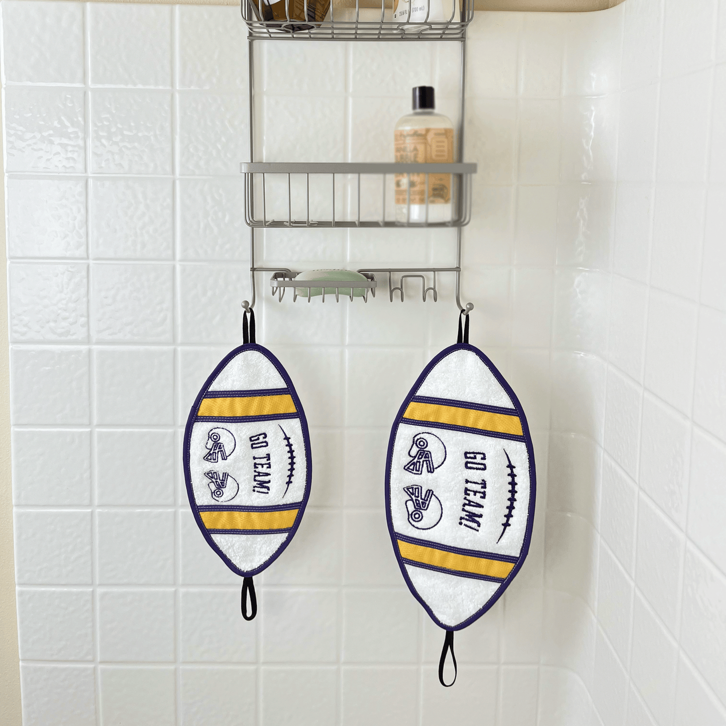 Purple & Gold Football Bath Towel