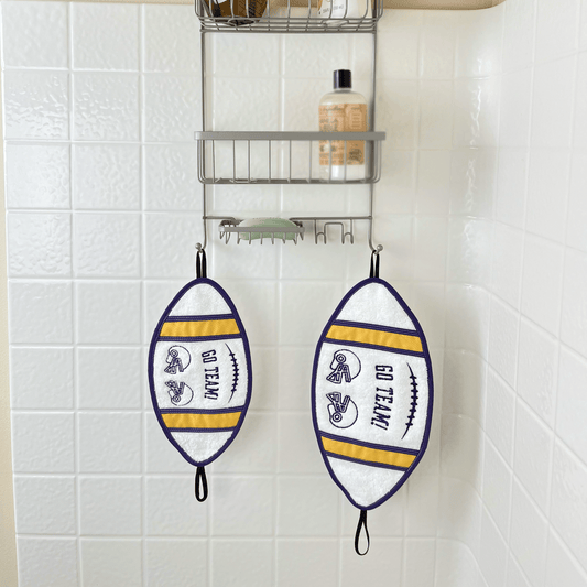 Purple & Gold Football Bath Towel