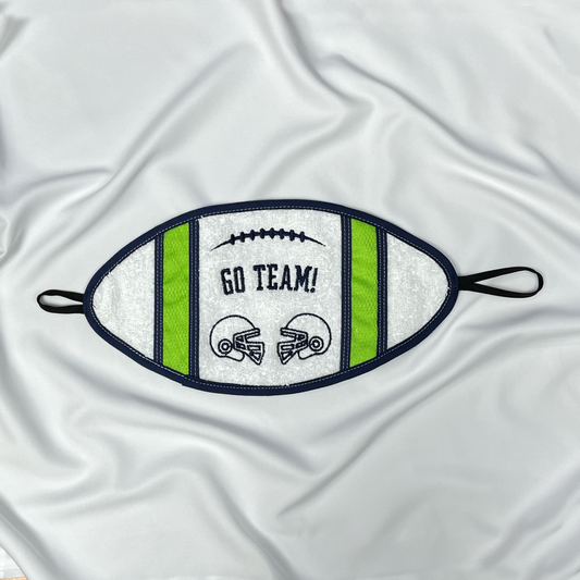 Navy & Green Football Bath Towel