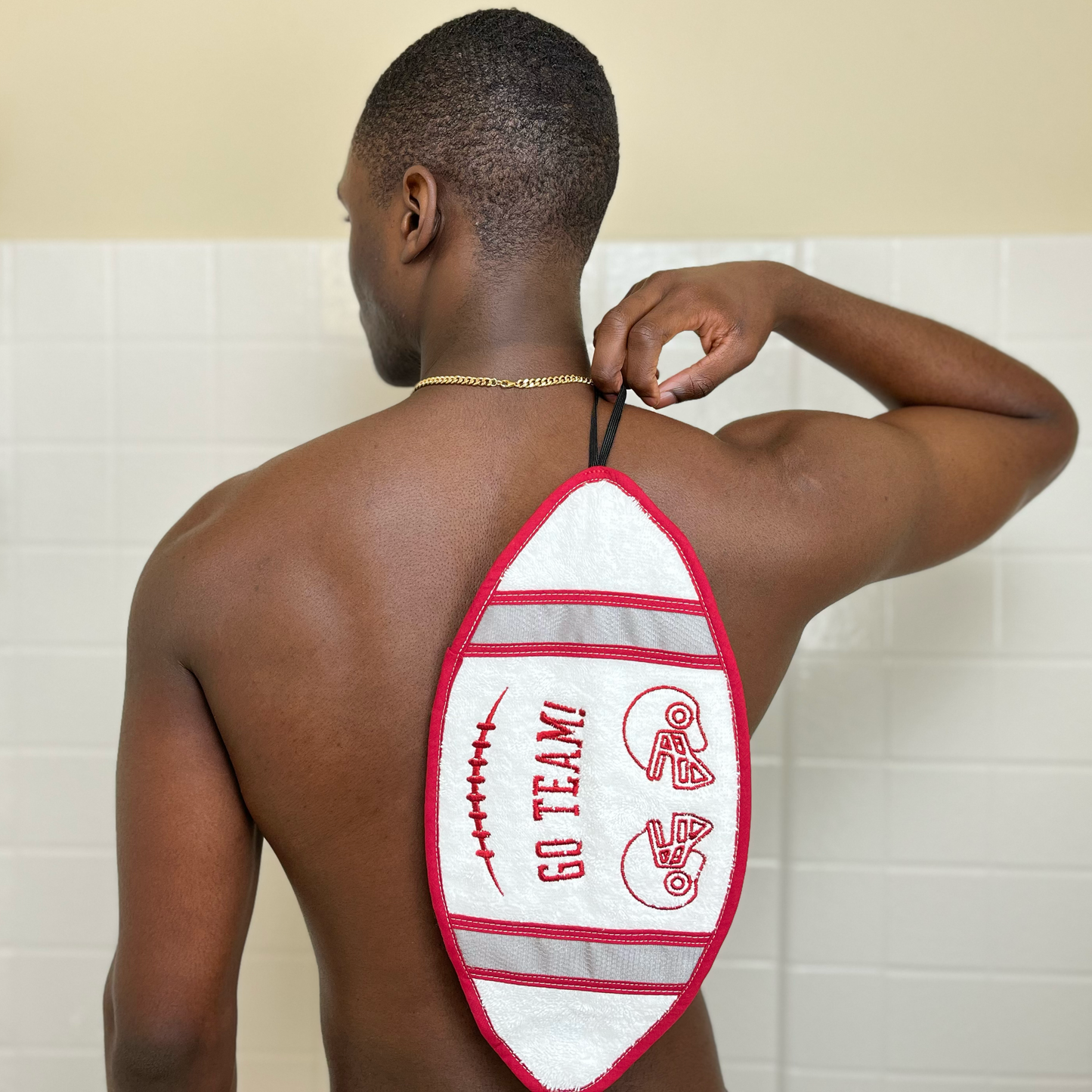 Crimson & Gray Football Bath Towel