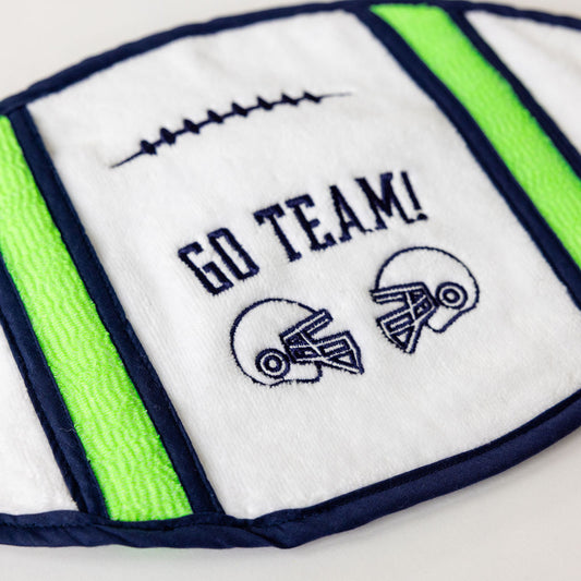 Navy & Green Football Towel