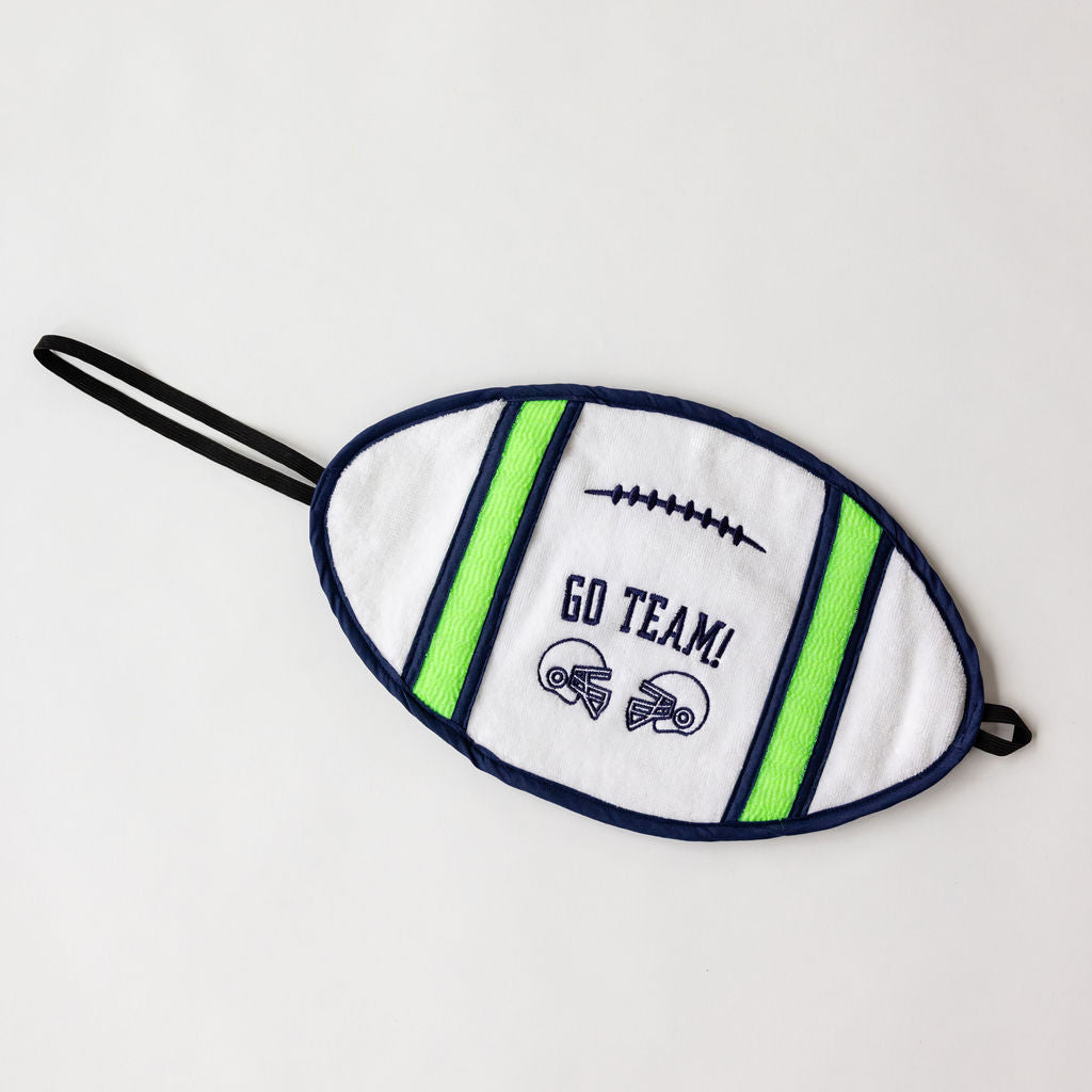 Navy & Green Football Towel