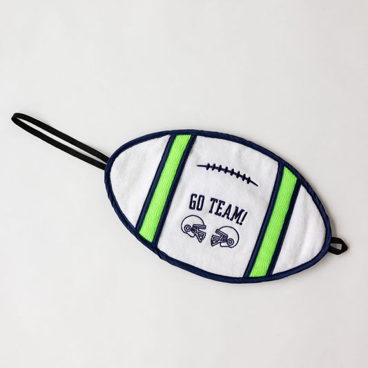 Navy & Green Football Towel